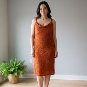 April Cornell Sz S Orange Relaxed Floral Casual Dress